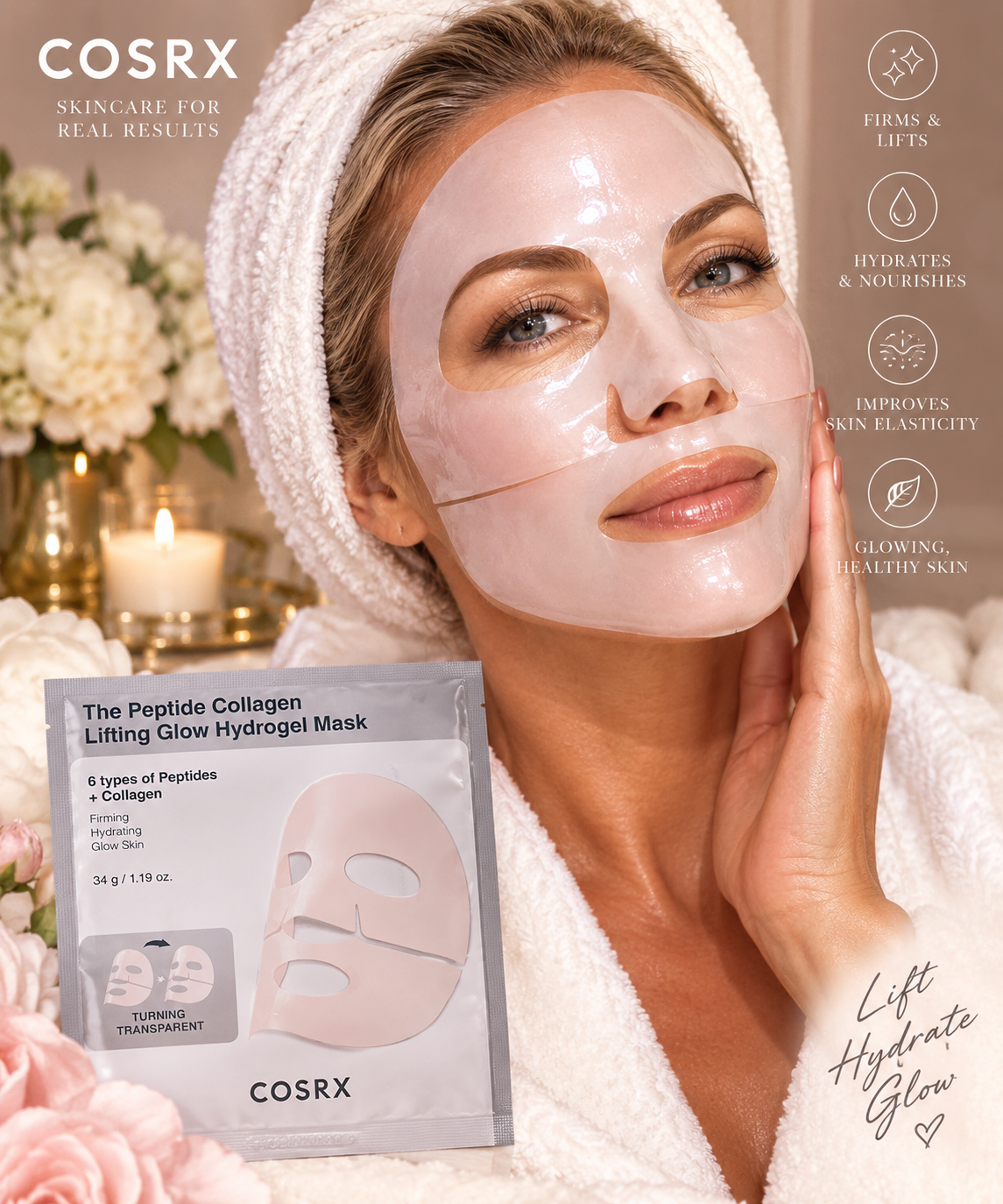 COSRX Peptide Collagen Lifting Glow Hydrogel Mask