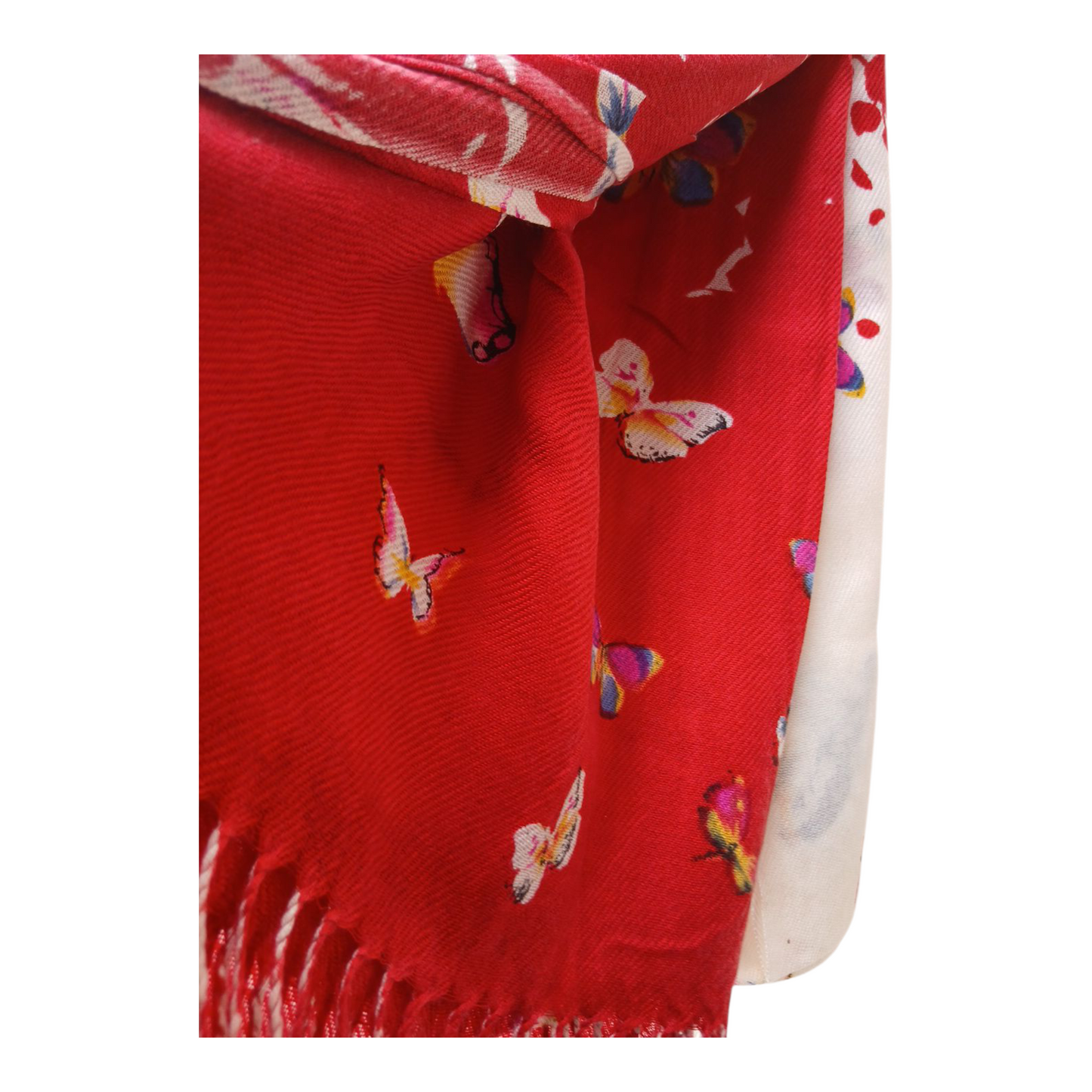 Butterfly scarf red