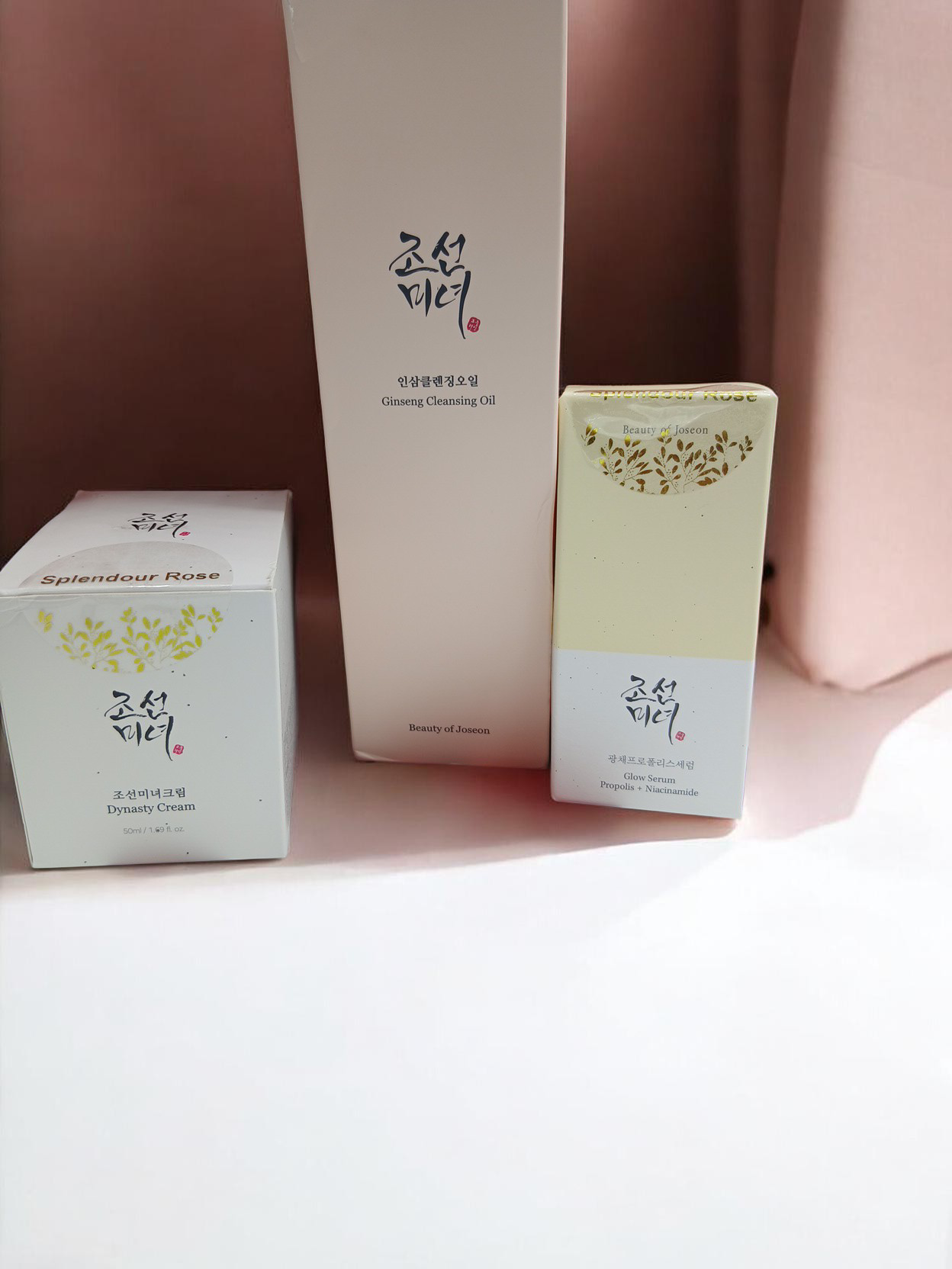 Beauty of Joseon trio Luxury Glass Skin set: Dynasty Cream 50ml, Glow Serum Propolis &Niacinamide and Ginseng Cleansing Oil 210ml