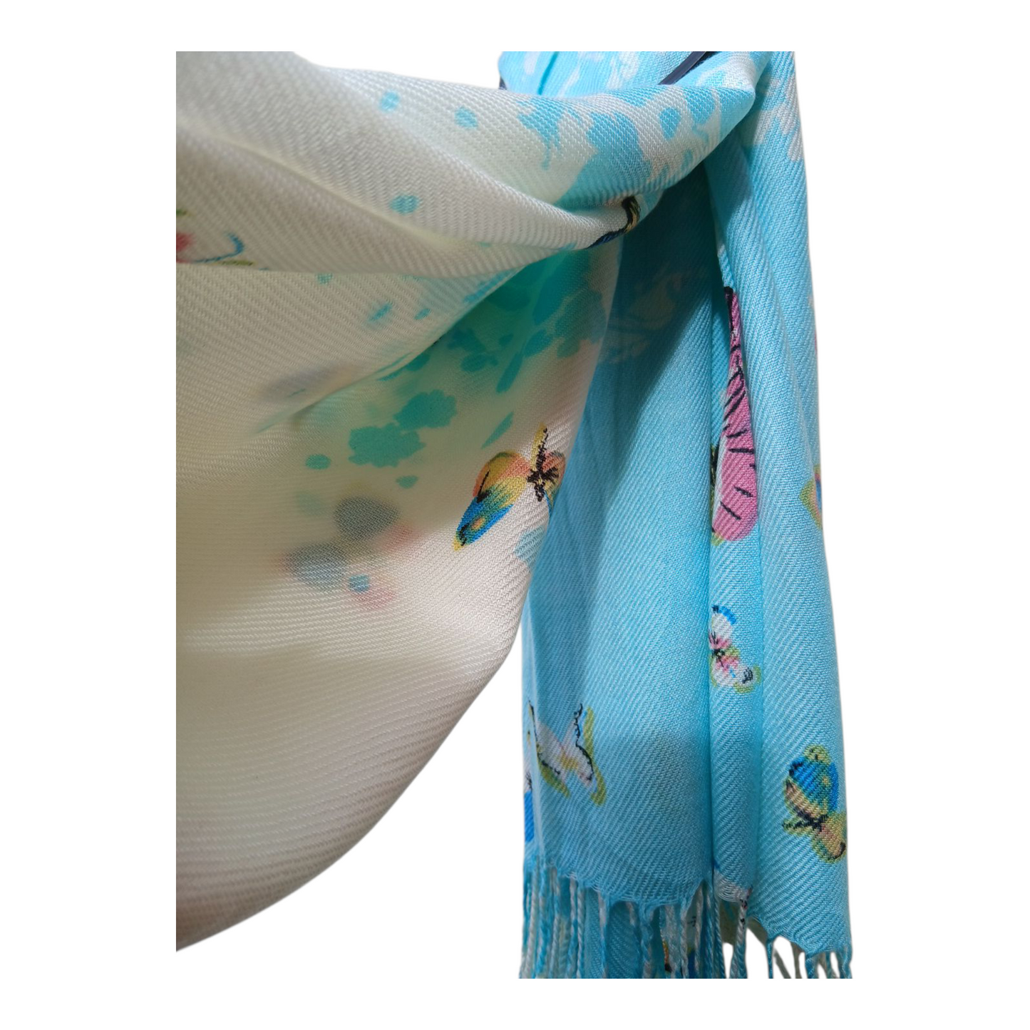 Butterfly scarf blue