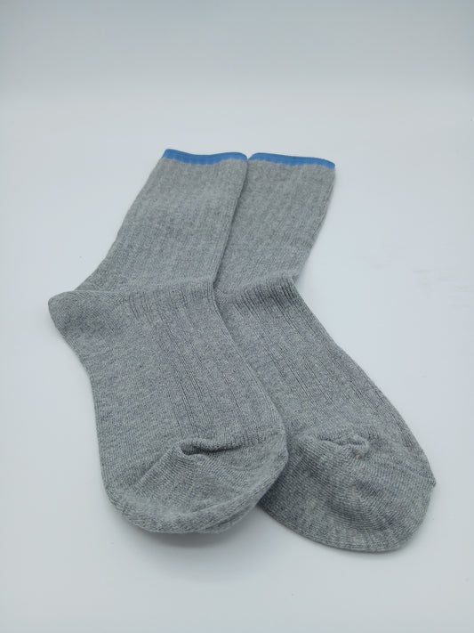 Blue and black rim mid calf socks