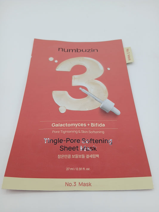 Numbuzin No. 3 Tingle-Pore Softening Sheet Mask