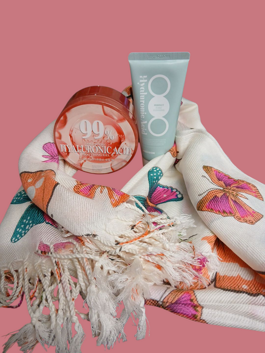 Adore: Hyaluronic acid splendor scarf gift set.