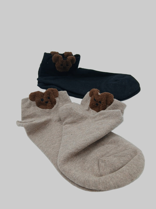 Teddy bear footie socks