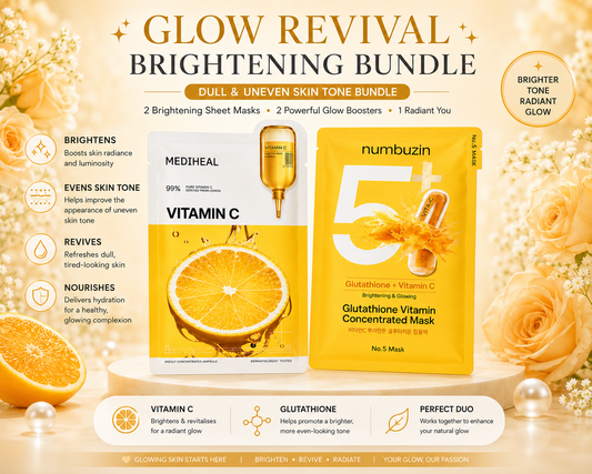 Glow Revival Brightening Bundle
For Dull & Uneven Skin Tone