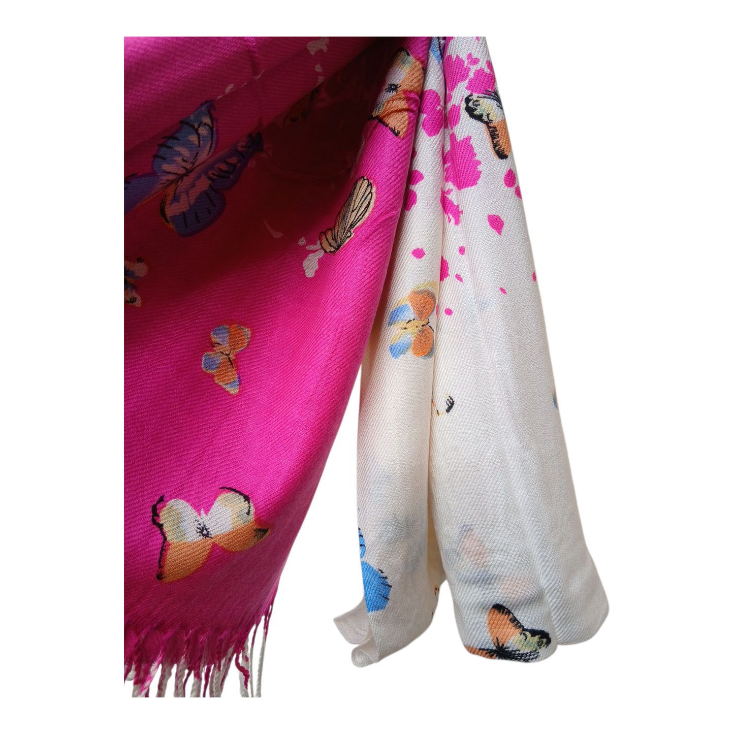 Butterfly scarf fuchsia pink