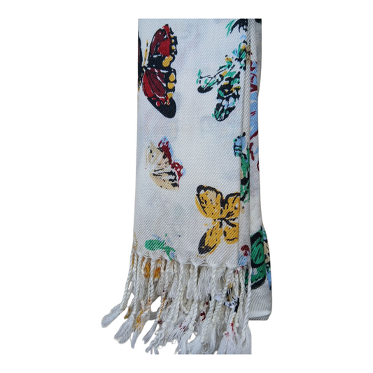 Butterfly scarf ivory cream