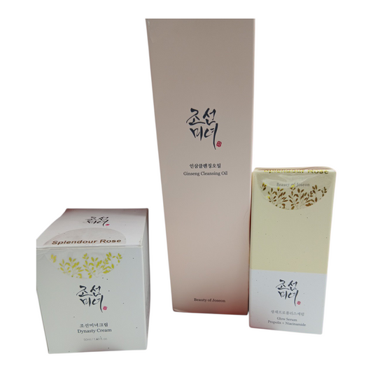 Beauty of Joseon trio Luxury Glass Skin set: Dynasty Cream 50ml, Glow Serum Propolis &Niacinamide and Ginseng Cleansing Oil 210ml