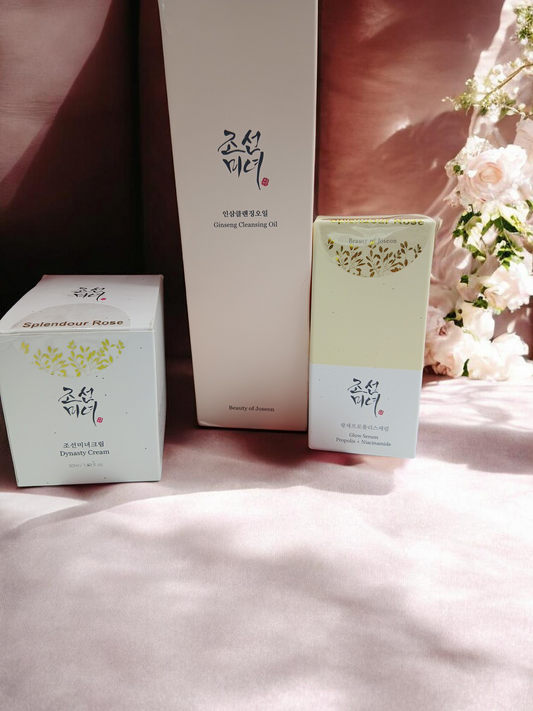 Beauty of Joseon trio Luxury Glass Skin set: Dynasty Cream 50ml, Glow Serum Propolis &Niacinamide and Ginseng Cleansing Oil 210ml