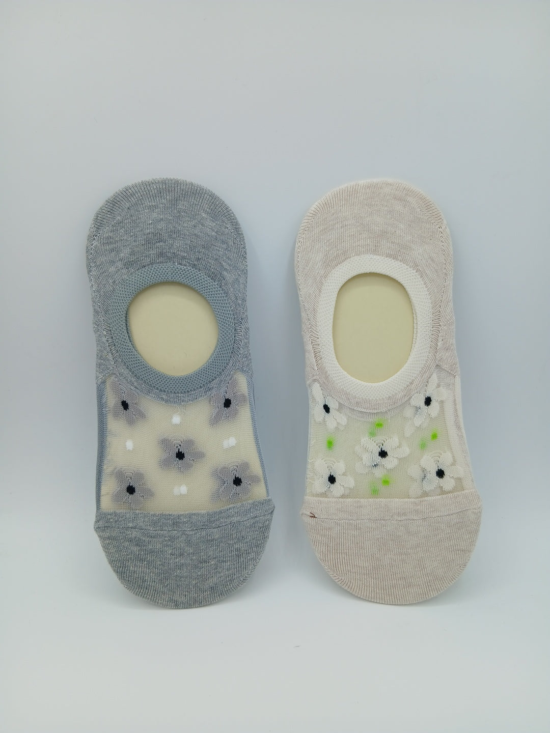 Set of 2 floral no-show footie socks